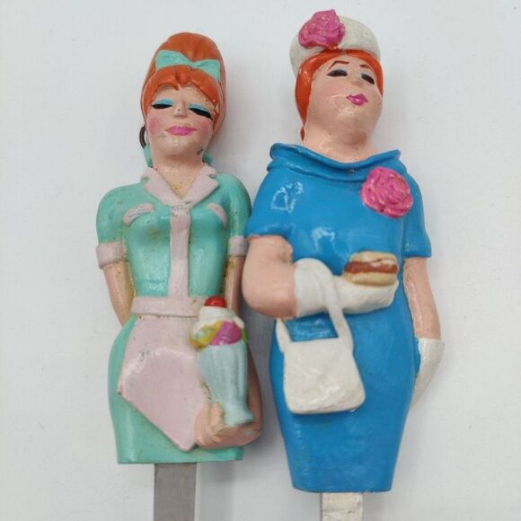 Vintage Serving Utensils Decorative 50s Style MCM Kitchen Decor  Figurines Rare - Picture 8 of 9